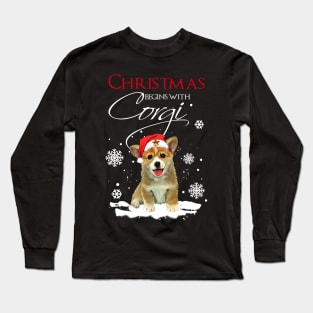 Christmas begins with Corgi Long Sleeve T-Shirt